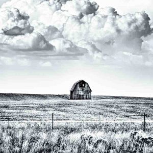 The old barn under the clouds photo